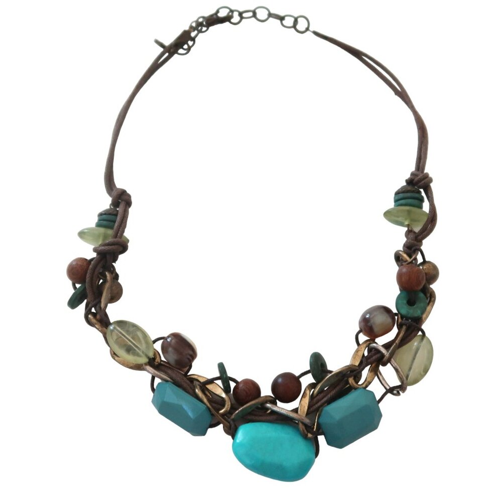 RUBY RD Multi bead Boho statement necklace
